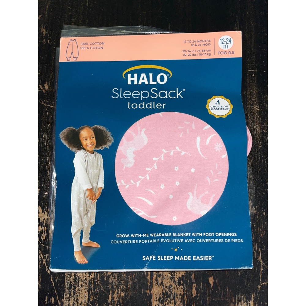 HALO SleepSack Toddler Wearable Blanket Pink Unicorn 12-24 Months TOG 0.5 NIP